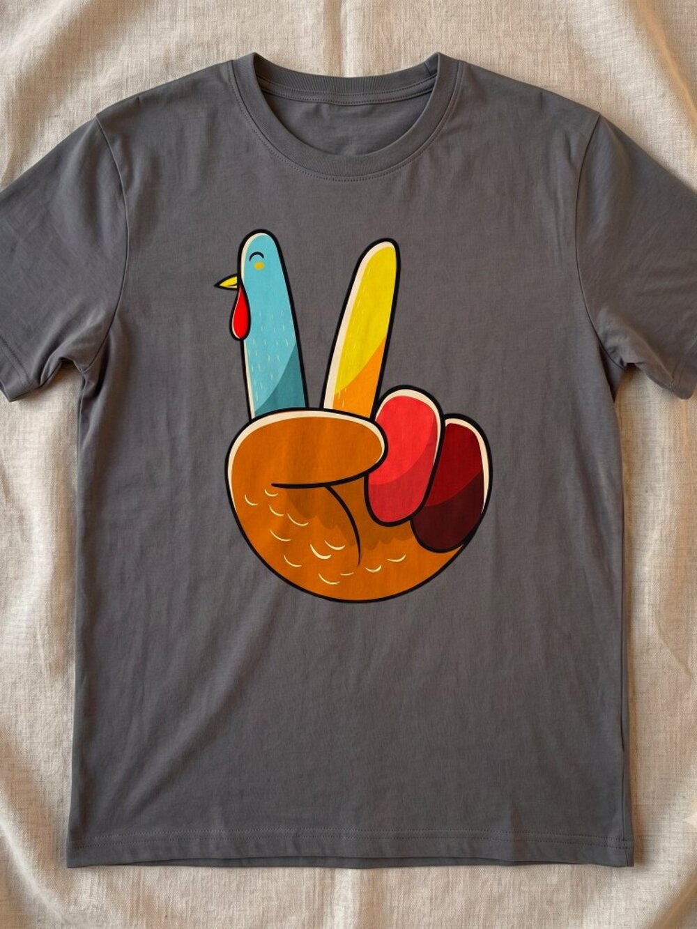 Turkey Peace Hand Sign Thanksgiving Thankful Women Kids Girl